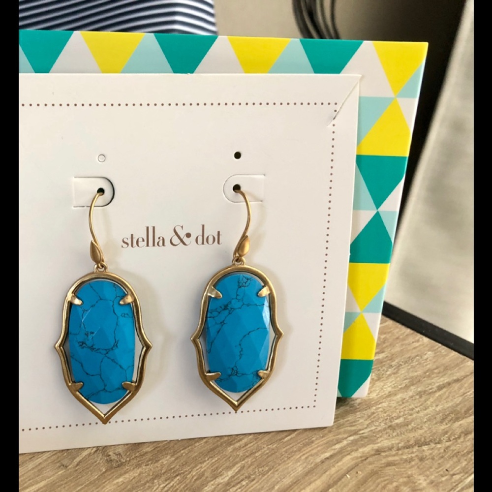 Stella & Dot - Amala chandeliers Turquoise